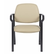 Scranton & Co Vinyl Guest Armchair with 300 lb. Weight Capacity in Beige