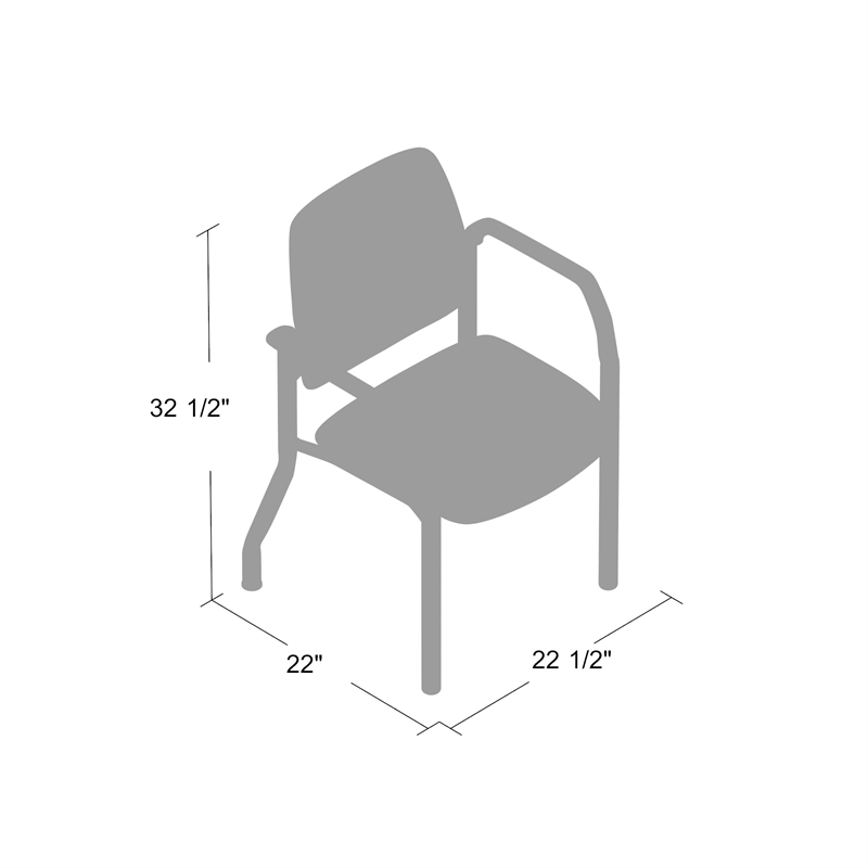 Scranton & Co Vinyl Guest Armchair with 300 lb. Weight Capacity in Beige