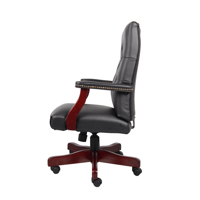 Scranton & Co Traditional High Back Caressoft Tufted Executive Chair in Black