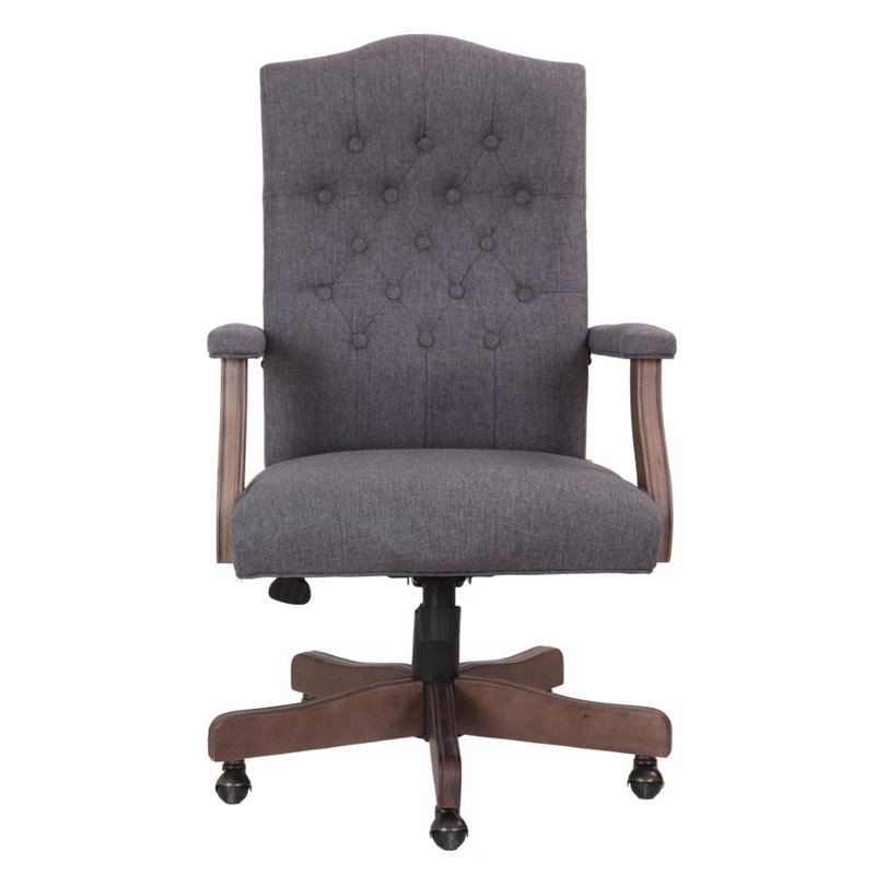 Scranton & Co High-Back Executive Chair in Slate Gray Commercial Grade Linen