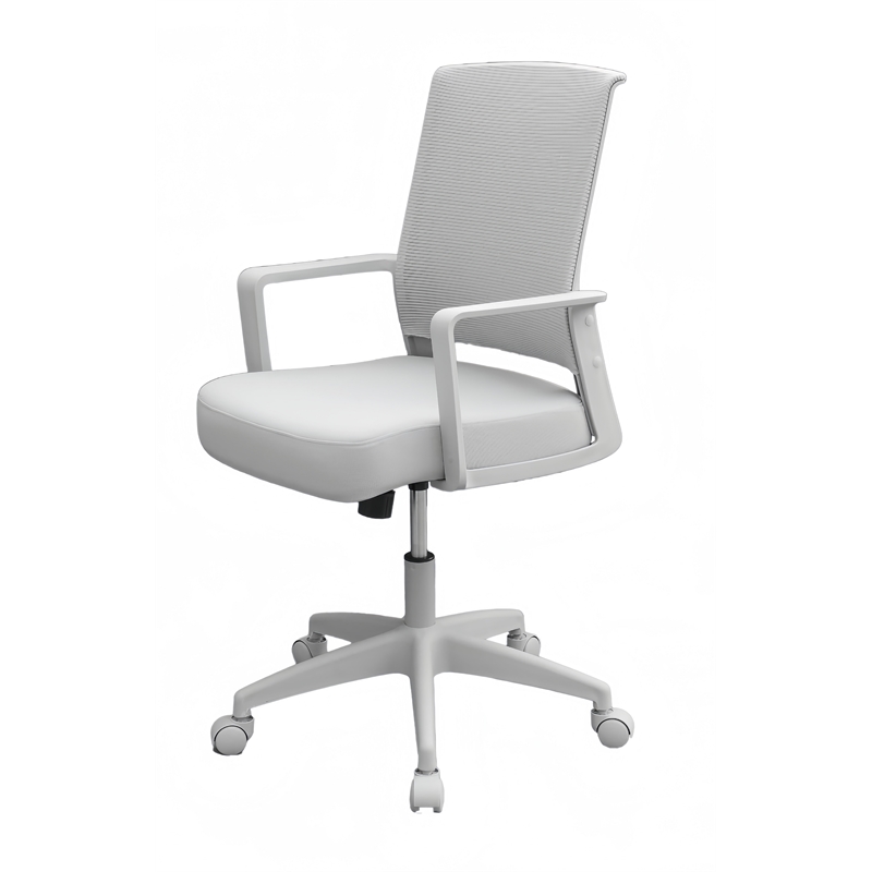 Scranton & Co Ergonomic Mesh Back Task Chair with Fixed Arms in Gray