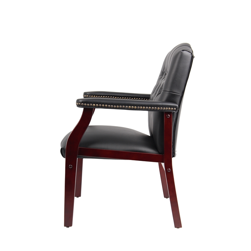 Scranton & Co Traditional Caressoft Tufted Guest Chair in Black