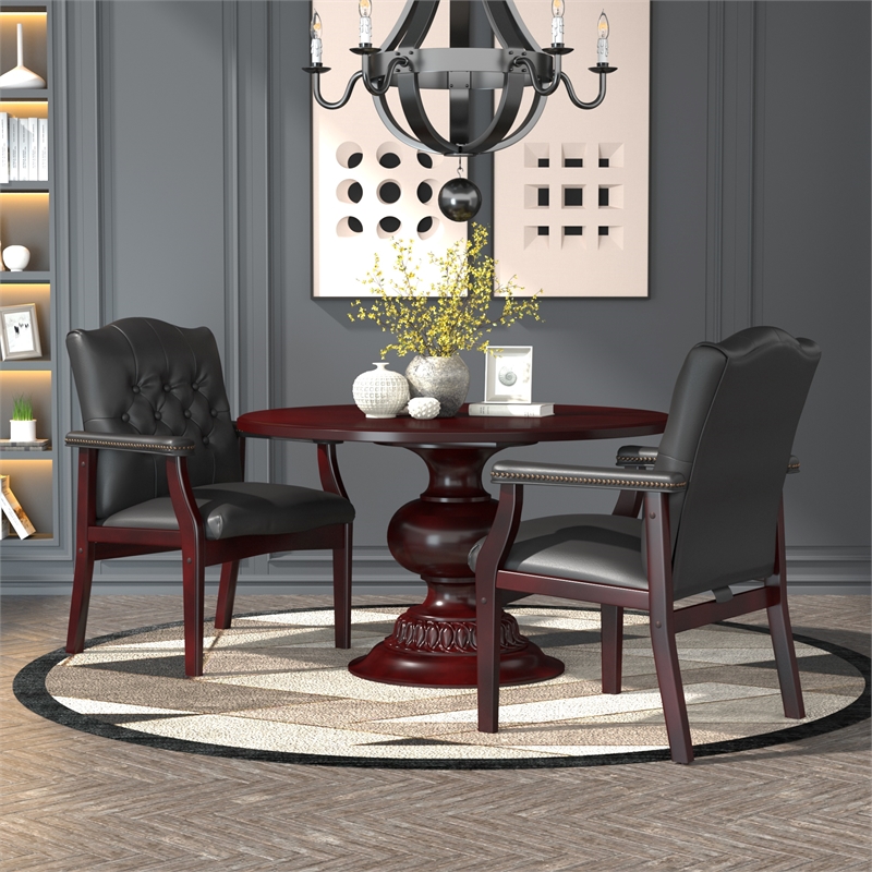Scranton & Co Traditional Caressoft Tufted Guest Chair in Black