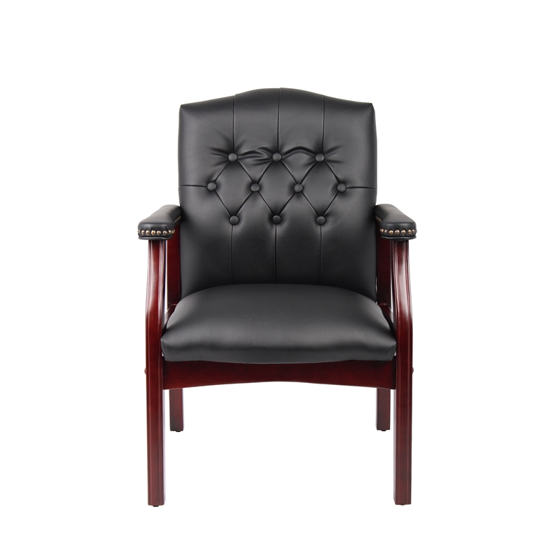 Scranton & Co Traditional Caressoft Tufted Guest Chair in Black
