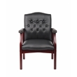 Scranton & Co Traditional Caressoft Tufted Guest Chair in Black