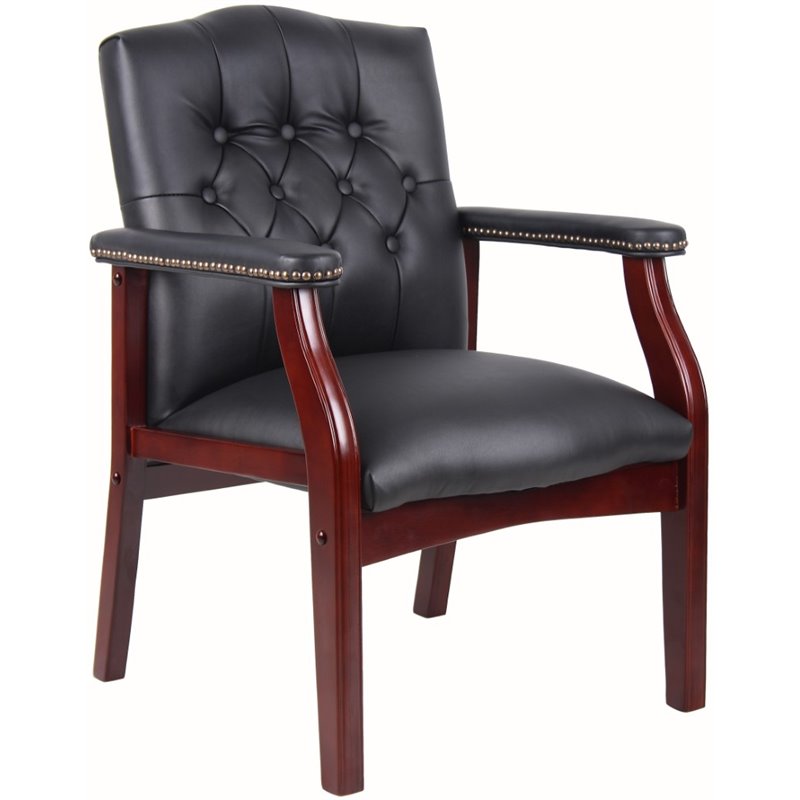 Scranton & Co Traditional Caressoft Tufted Guest Chair in Black