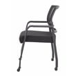 Scranton & Co Mesh Back Vinyl Guest Chair with Casters and Fixed Arms in Black