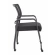 Scranton & Co Mesh Back Vinyl Guest Chair with Casters and Fixed Arms in Black