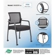Scranton & Co Mesh Back Vinyl Guest Chair with Casters and Fixed Arms in Black