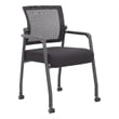 Scranton & Co Mesh Back Vinyl Guest Chair with Casters and Fixed Arms in Black
