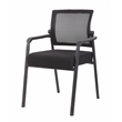 Scranton & Co Mesh Back Fabric Guest Chair with Steel Legs in Black