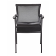 Scranton & Co Mesh Back Fabric Guest Chair with Steel Legs in Black