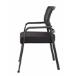 Scranton & Co Mesh Back Fabric Guest Chair with Steel Legs in Black