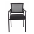 Scranton & Co Mesh Back Fabric Guest Chair with Steel Legs in Black