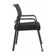 Scranton & Co Mesh Back Fabric Guest Chair with Steel Legs in Black