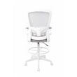 Scranton & Co Flip Arm Mesh Stool with Chrome Footring and Tilt in Gray