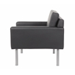 Scranton & Co Vinyl Lounge Chair with Brushed Nickel Legs in Black