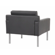 Scranton & Co Vinyl Lounge Chair with Brushed Nickel Legs in Black