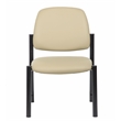 Scranton & Co Armless Vinyl Guest Side Chair with 300 lb. Capacity in Beige