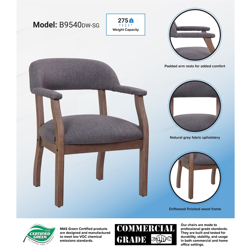 Scranton & Co Accent Arm Chair in Slate Gray Commercial Grade Linen