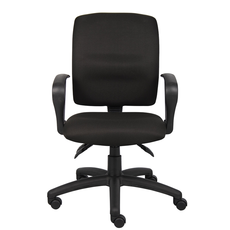 Scranton & Co Fabric Task Chair with Loop Arms and Back Angle Lock in Black