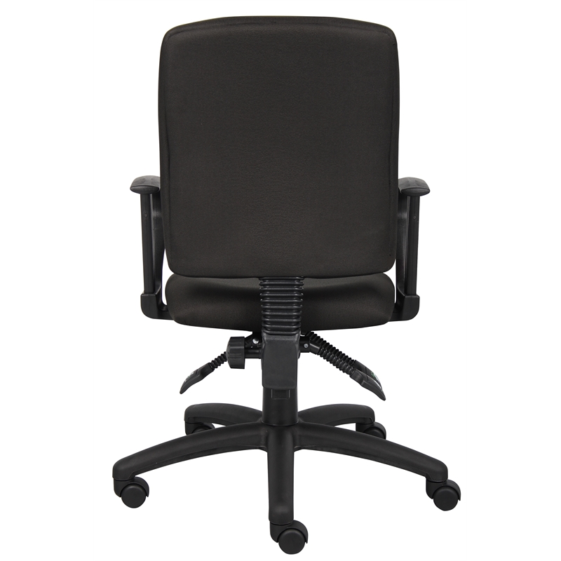 Scranton & Co Fabric Task Chair with Loop Arms and Back Angle Lock in Black