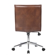 Scranton & Co Ribbed Vinyl Armless Task Chair with Chrome Base in Brown