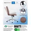 Scranton & Co Ribbed Vinyl Armless Task Chair with Chrome Base in Brown
