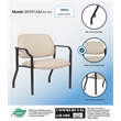 Scranton & Co Vinyl Guest Armchair with 500 lb. Weight Capacity in Beige