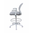 Scranton & Co Mesh Stool with Flip Arms and White Footring in Gray and White