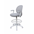 Scranton & Co Mesh Stool with Flip Arms and White Footring in Gray and White