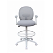 Scranton & Co Mesh Stool with Flip Arms and White Footring in Gray and White