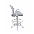 Scranton & Co Mesh Stool with Flip Arms and White Footring in Gray and White