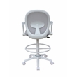 Scranton & Co Mesh Stool with Flip Arms and White Footring in Gray and White