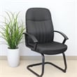 Scranton & Co Mid-Back Fabric Guest Chair with Lumbar Support in Black