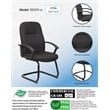 Scranton & Co Mid-Back Fabric Guest Chair with Lumbar Support in Black