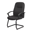 Scranton & Co Mid-Back Fabric Guest Chair with Lumbar Support in Black