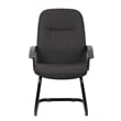 Scranton & Co Mid-Back Fabric Guest Chair with Lumbar Support in Black