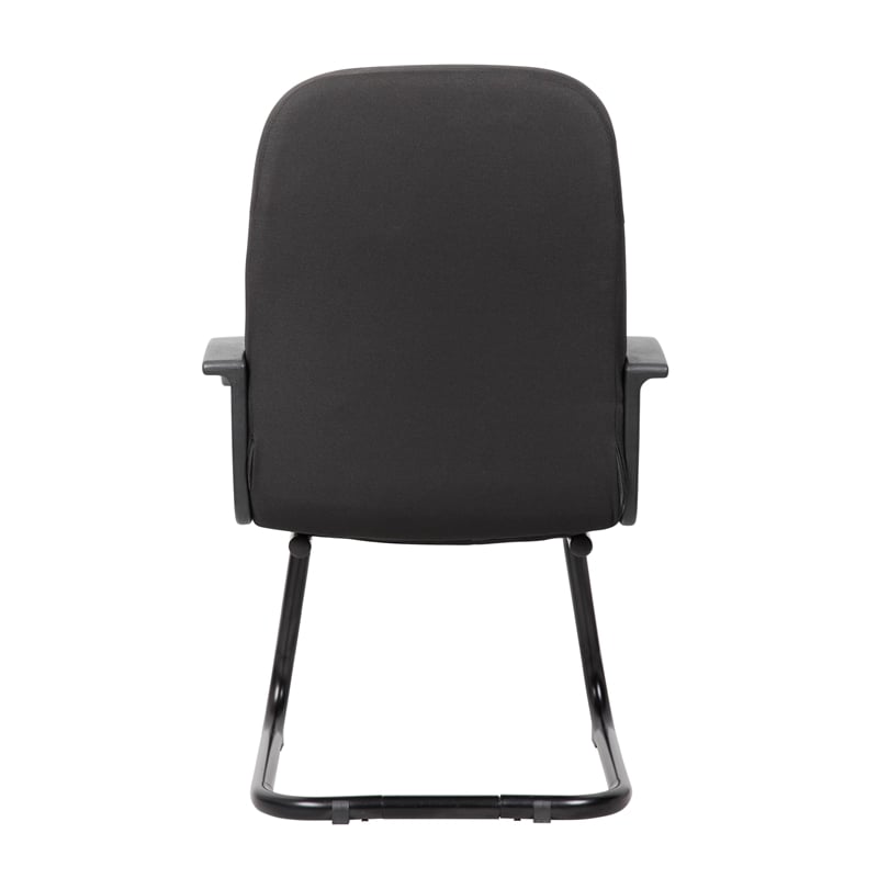 Scranton & Co Mid-Back Fabric Guest Chair with Lumbar Support in Black