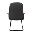 Scranton & Co Mid-Back Fabric Guest Chair with Lumbar Support in Black