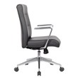 Scranton & Co Vinyl Conference Chair with Aluminum Base & Synchro-Tilt in Black