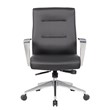 Scranton & Co Vinyl Conference Chair with Aluminum Base & Synchro-Tilt in Black