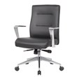 Scranton & Co Vinyl Conference Chair with Aluminum Base & Synchro-Tilt in Black