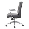 Scranton & Co Vinyl Conference Chair with Aluminum Base & Synchro-Tilt in Black