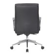 Scranton & Co Vinyl Conference Chair with Aluminum Base & Synchro-Tilt in Black