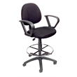 Scranton & Co Contoured Fabric Drafting Stool with Loop Arms in Black