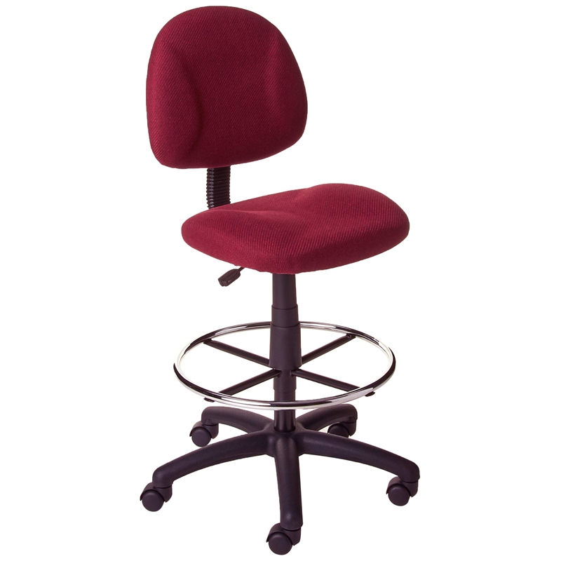 Scranton & Co Contoured Burgundy Fabric Drafting Stool with 20