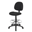 Scranton & Co Contoured Fabric Drafting Stool with Loop Arms in Gray