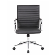 Scranton & Co Ribbed Back Vinyl Desk Chair with Chrome Arms and Base in Black
