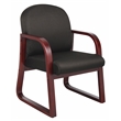 Scranton & Co Mahogany Frame Reception Chair with Thick Cushions in Black